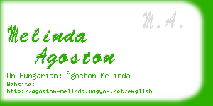 melinda agoston business card