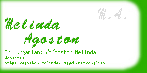 melinda agoston business card